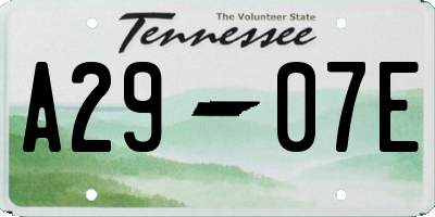 TN license plate A2907E
