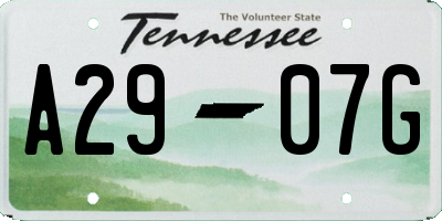 TN license plate A2907G