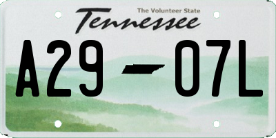 TN license plate A2907L