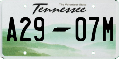 TN license plate A2907M