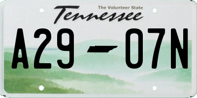 TN license plate A2907N