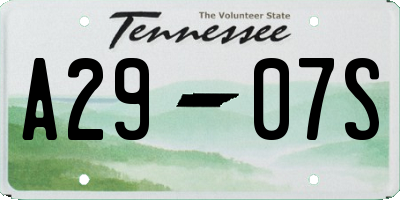 TN license plate A2907S