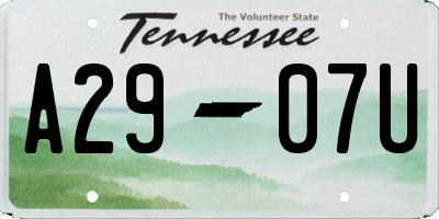 TN license plate A2907U
