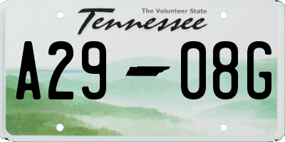 TN license plate A2908G