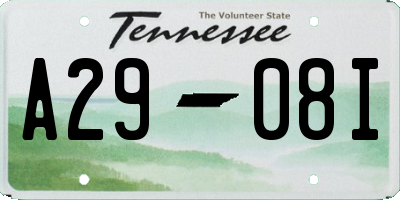 TN license plate A2908I