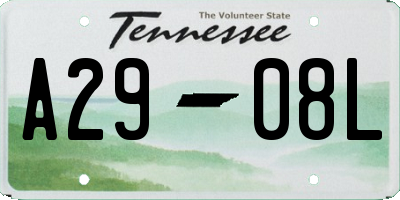 TN license plate A2908L