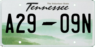 TN license plate A2909N