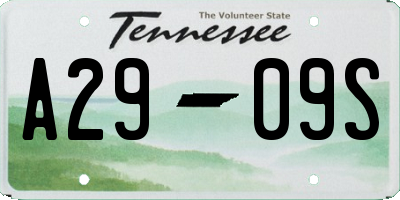 TN license plate A2909S
