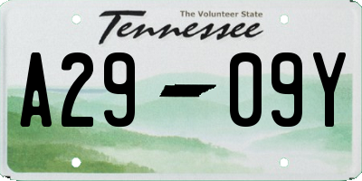 TN license plate A2909Y
