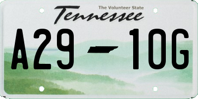 TN license plate A2910G