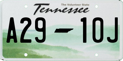 TN license plate A2910J