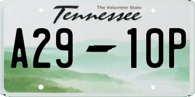 TN license plate A2910P