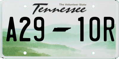 TN license plate A2910R