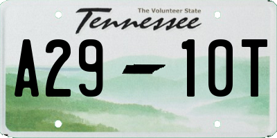 TN license plate A2910T
