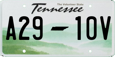 TN license plate A2910V
