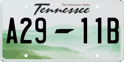TN license plate A2911B