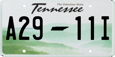 TN license plate A2911I