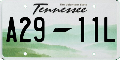 TN license plate A2911L