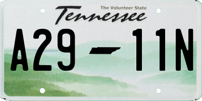 TN license plate A2911N