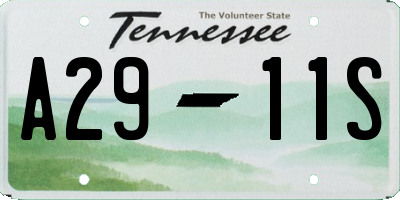 TN license plate A2911S