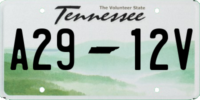 TN license plate A2912V