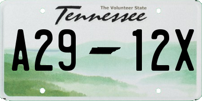 TN license plate A2912X