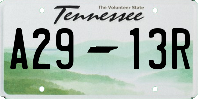 TN license plate A2913R