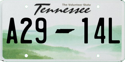 TN license plate A2914L