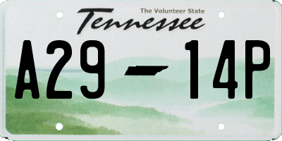 TN license plate A2914P