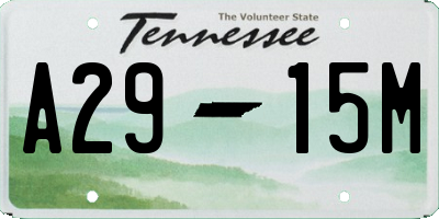 TN license plate A2915M