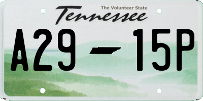 TN license plate A2915P