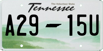 TN license plate A2915U