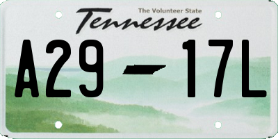 TN license plate A2917L