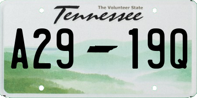 TN license plate A2919Q