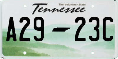 TN license plate A2923C