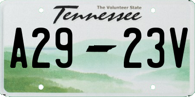 TN license plate A2923V