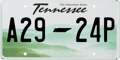 TN license plate A2924P