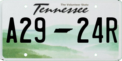 TN license plate A2924R