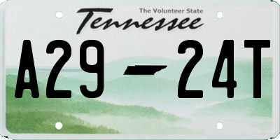 TN license plate A2924T