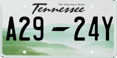 TN license plate A2924Y