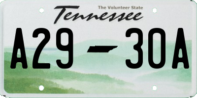 TN license plate A2930A
