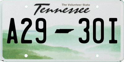 TN license plate A2930I