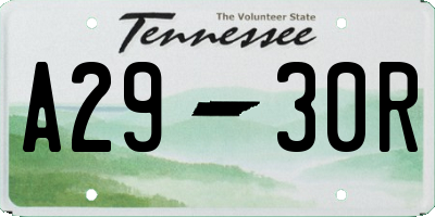 TN license plate A2930R
