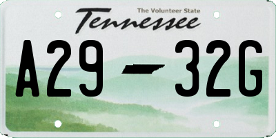 TN license plate A2932G