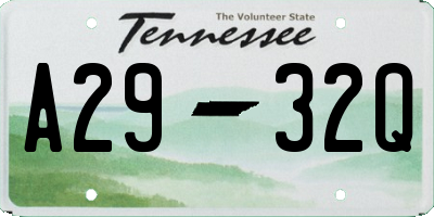 TN license plate A2932Q