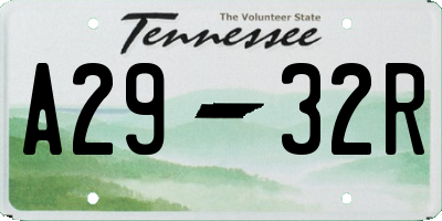 TN license plate A2932R