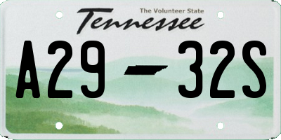 TN license plate A2932S