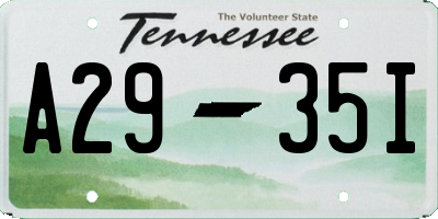 TN license plate A2935I