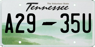 TN license plate A2935U