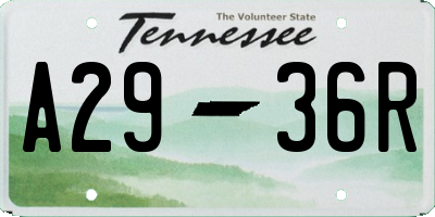 TN license plate A2936R